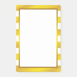 Gold Foil White Golden Stripe clean Post-it Notes