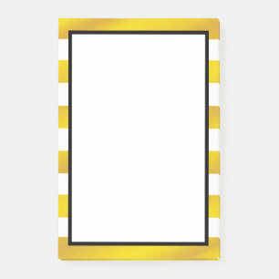 Gold Foil White Golden Stripe clean Post-it Notes