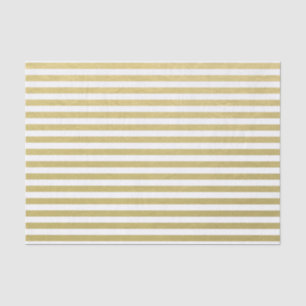 Gold Foil White Stripes Pattern Tissue Paper