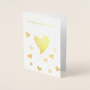 Gold Foil "Will You Be My Valentine?" Card