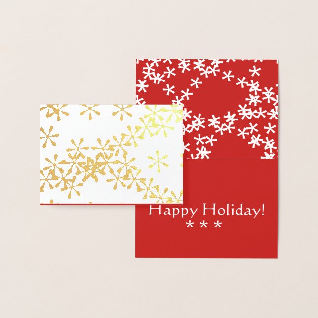 Gold Foil Winter Snow Christmas greeting card (Display)