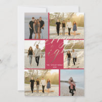 Gold Foil with Pink Plaid Merry and Bright 