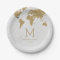 Gold Foil World Map Destination Wedding Monogram