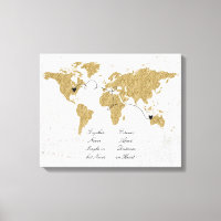 Gold Foil World Map Long Distance Relationship