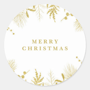 Gold Foliage Christmas Stickers