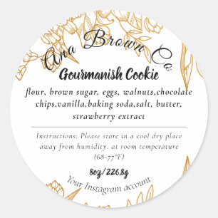 Gold Foliage Elegant Ingredients Product Label