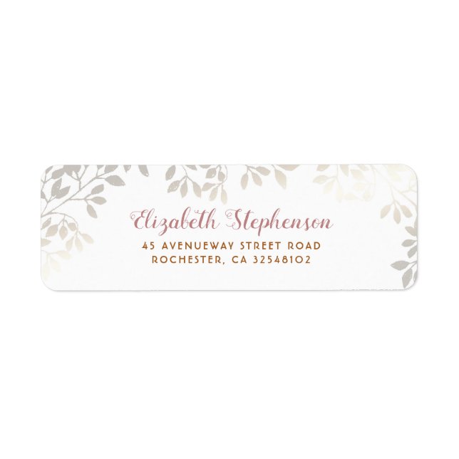 Gold Foliage Labels for Bunny Invitations (Front)