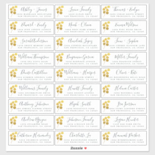 Gold Foliage Wedding Guest Address Labels