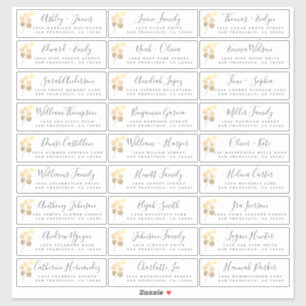 Gold Foliage Wedding Guest Address Labels