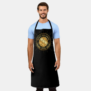 Gold Football Emblem 2026   Mexico USA Canada Apron