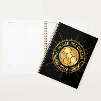 Gold Football Emblem 2026 | Mexico USA Canada Planner
