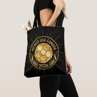 Gold Football Emblem 2026 | Mexico USA Canada Tote Bag