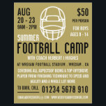 Gold Football Helmet, Football Camp Advertising Flyer<br><div class="desc">Gold Football Helmet,  Football Camp Advertising Flyers By The Business Card Store.</div>
