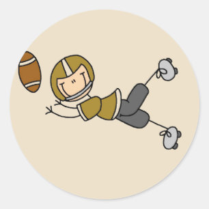 Gold Football Player Tshirts and Gifts Classic Round Sticker