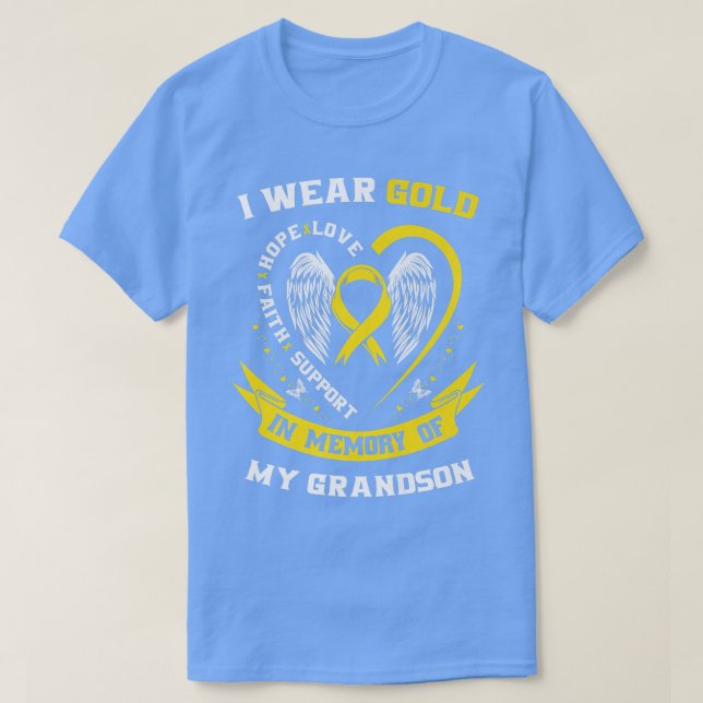 Gold For Childhood Cancer Awareness Grandson Grand T-Shirt (Design Front)