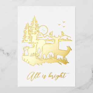 Gold forest deer night Christmas party real