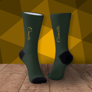 Gold & Forest Green Stylish Socks