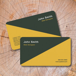 Gold & Forest Green Two Tone Business Card