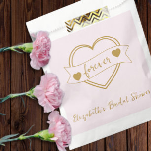 Gold Forever Hearts Bridal Shower Favour Bags