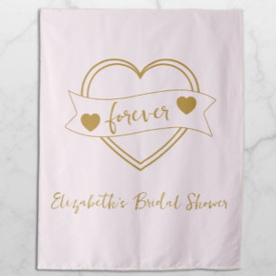 Gold Forever Hearts Bridal Shower Tapestry
