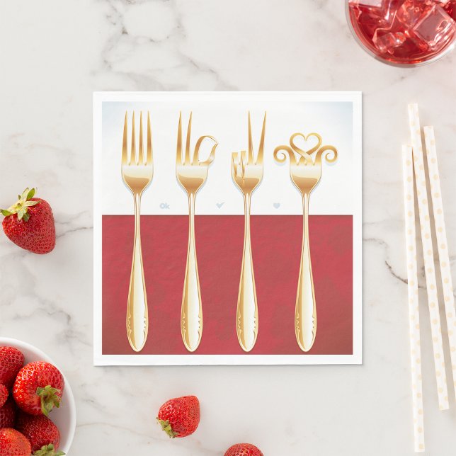 Gold Forks Paper Napkins (Creator Uploaded)