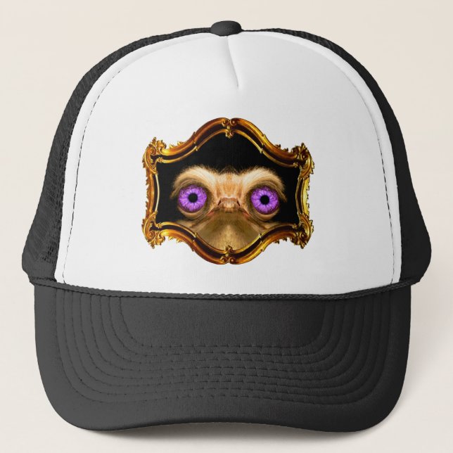Gold Forward Ostrich Trucker Hat (Front)