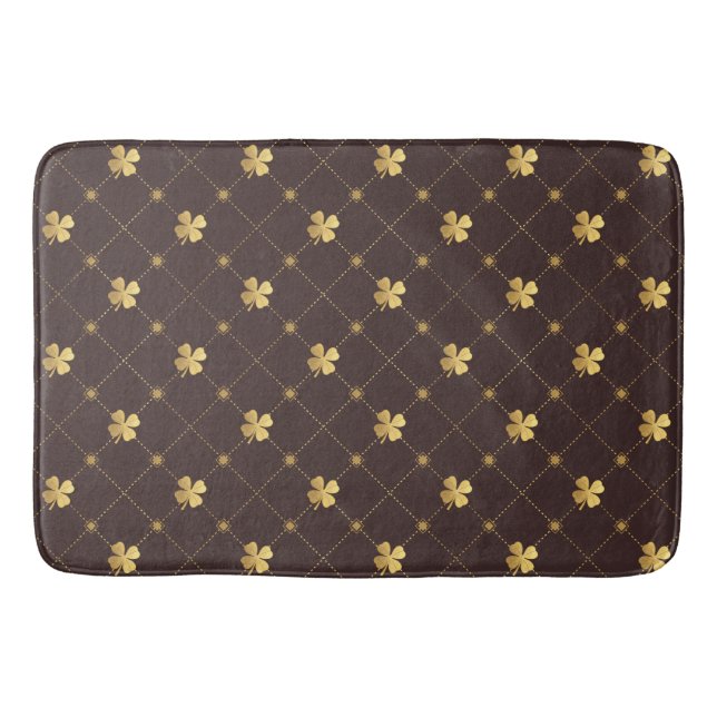 Gold Four Leaf Bath Mat (Front)