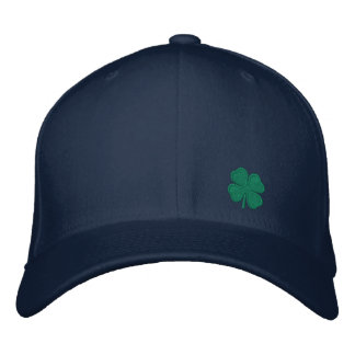 Gold Four Leaf Clover St. Patricks - CUSTOMIZABLE! Embroidered Hat