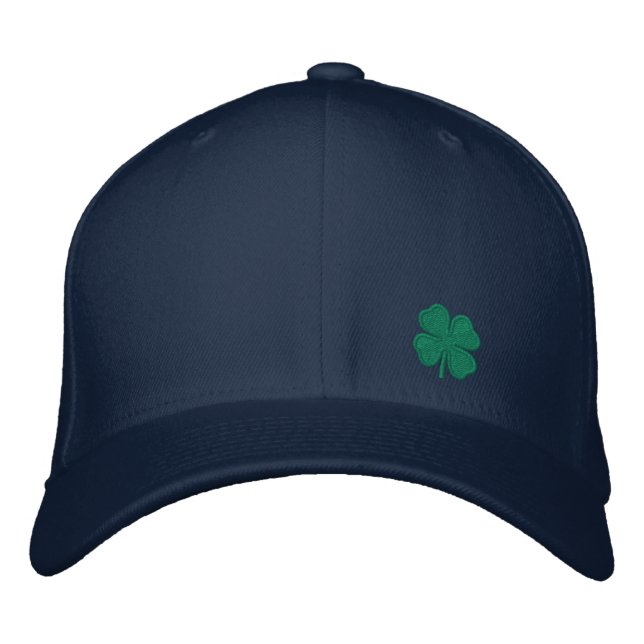 Gold Four Leaf Clover St. Patricks - CUSTOMIZABLE! Embroidered Hat (Front)