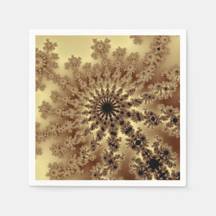 Gold Fractal Burst Napkin