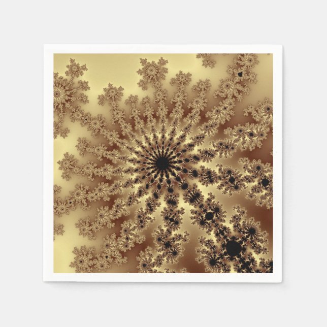 Gold Fractal Burst Napkin (Front)