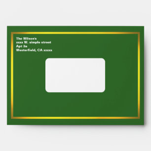 Gold Frame And Green Plaid Envelope