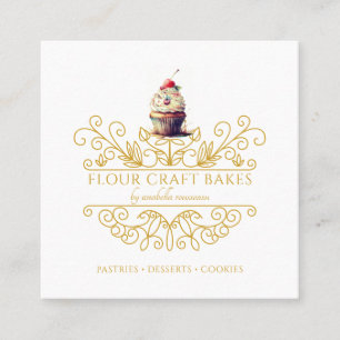 Gold Frame Bakery Baker's Logo Business Card
