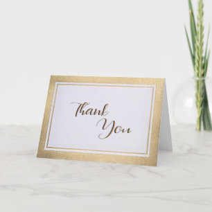 “Gold Frame” Blank Folded Thank You Card