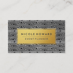 Gold Frame Bohemian Pattern Business Card