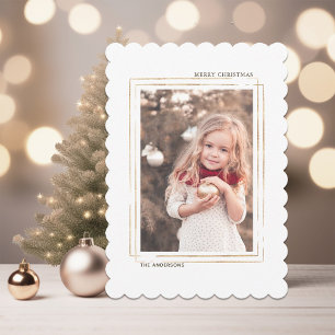 Gold Frame Christmas Holiday Photo Card