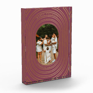 Gold Frame Custom Photo Family Christmas Block