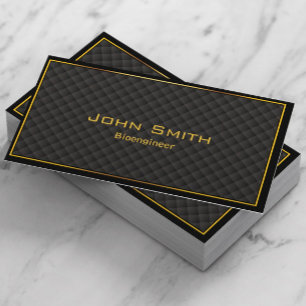 Gold Frame Diamond Grids Bioengineer Business Card