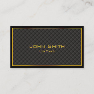 Gold Frame Diamond Grids Life Coach Business Card
