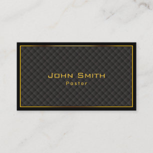 Gold Frame Diamond Grids Pastor Business Card