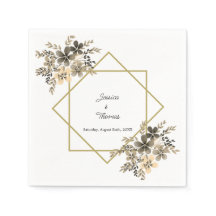 Gold Frame Fall Colours Floral Wedding Reception