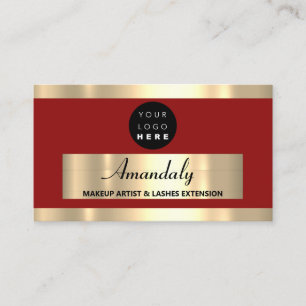 Gold Frame Fashion Beautique Shop Burgundy Maroon Business Card