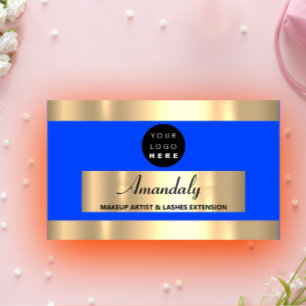 Gold Frame Fashion Beautique Shop Royal Blue Business Card