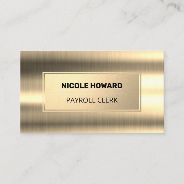 Gold Frame | Gold Metallic Background Business Card (Front)