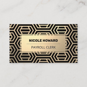 Gold Frame Gold Metallic Pattern Business Card