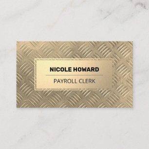 Gold Frame   Gold Metallic Steel Pattern Business Card