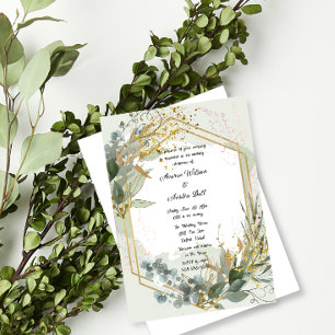 Gold Frame Green Eucalyptus Wedding