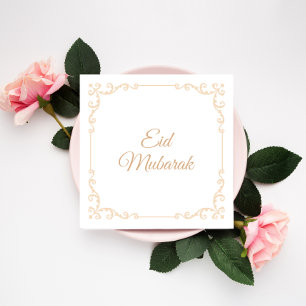 Gold Frame Happy Eid Mubarak Elegant Celebrate Holiday Card