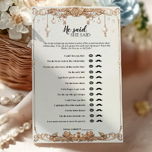 Gold Frame He Said She Said Bridal Shower Game