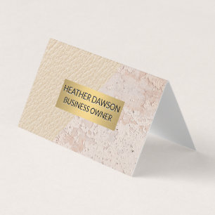 Gold Frame   Leather   Grungy Texture Business Card